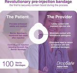 DropSafe Inject-Safe Barrier Bandage Pre-Injection Adhesive Strip, Sterile, 1 3/8" Diameter - 6070-Box - LL Medico