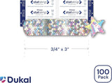 Dukal Glitter & Stars Stat Strip Adhesive Bandages, Sterile, Assorted Sizes - 1075413-Box - LL Medico