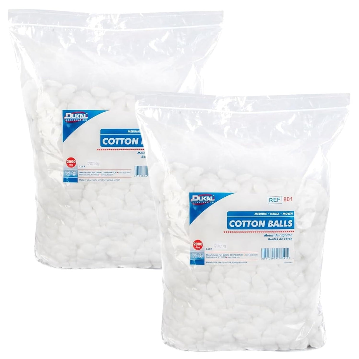 Dukal Large Cotton Balls, Non-Sterile, 1000 Count - 801-Box - LL Medico