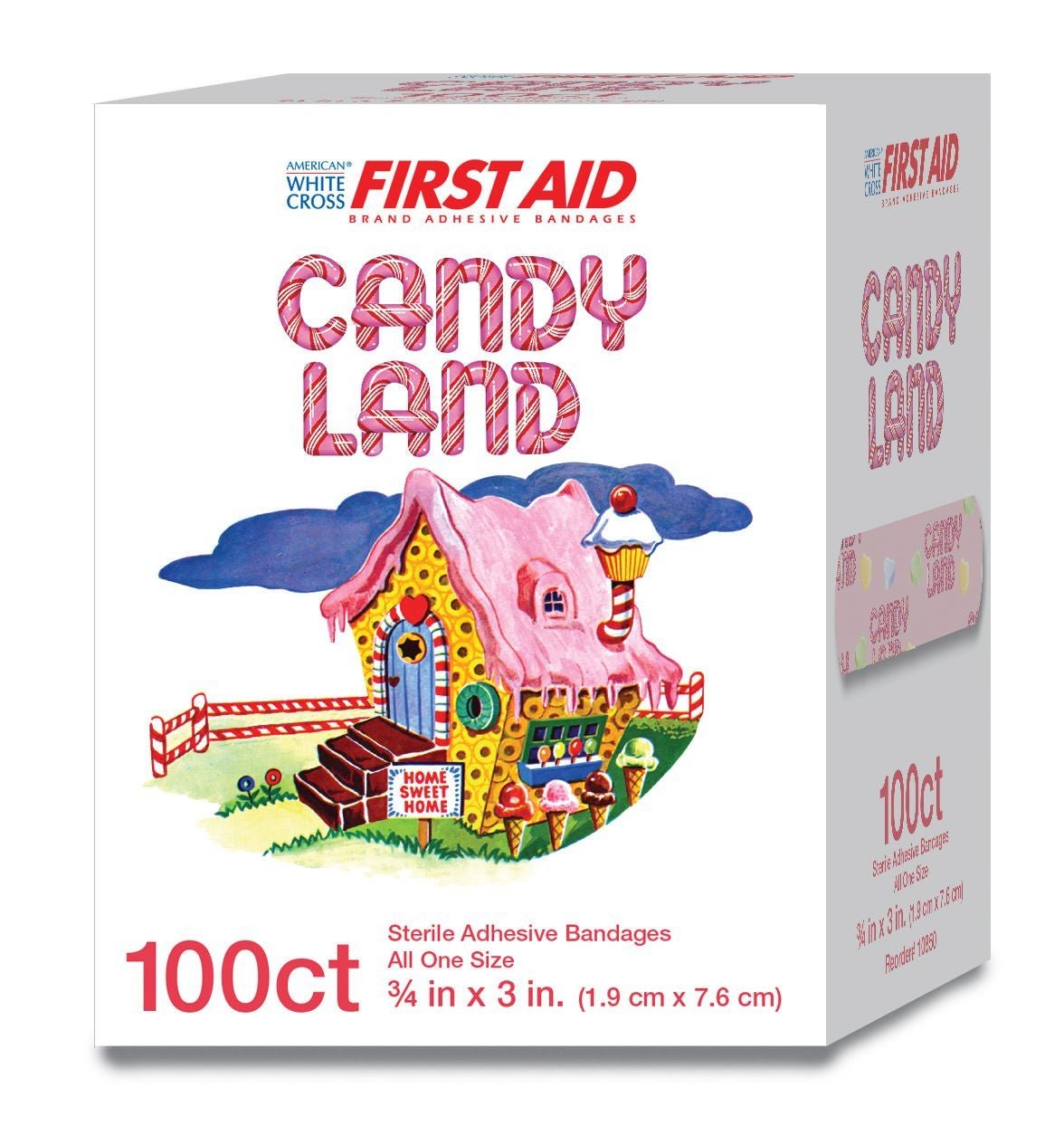 Dukal Stat Strip Kid Design Adhesive Bandages, Candy Land, Sterile, 3/4" x 3", 100 Count - 10850-Box - LL Medico