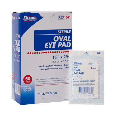 Dukal Sterile Oval Eye Pad, 1 5/8" x 2 5/8" - 841-Box - LL Medico