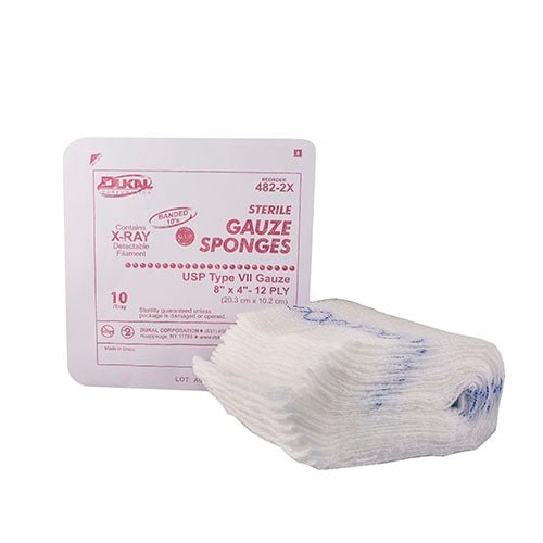Dukal Sterile USP Type VII Gauze Sponge, 4 x 4 Inch, 8-Ply