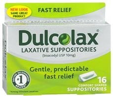 Dulcolax Laxative Suppositories, Bisacodyl 10 mg, Suppository - 68142102103-Carton - LL Medico