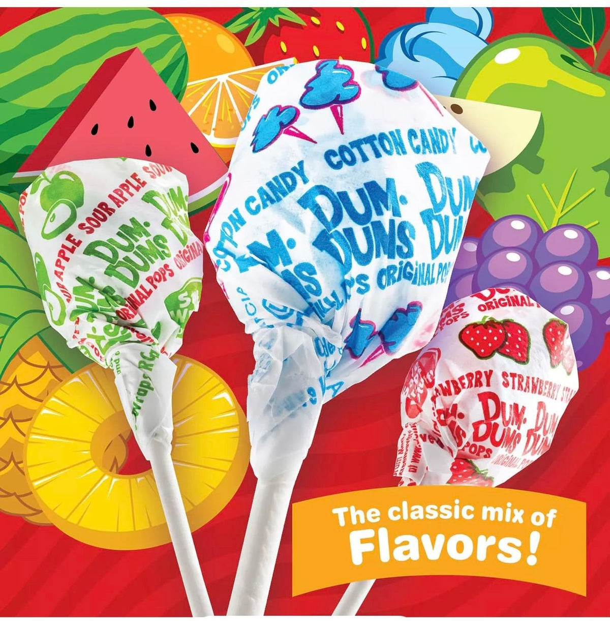 Dum Dums Original Mix Lollipops, Assorted Flavors - 00066-Box - LL Medico
