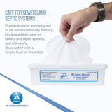 DynaCare Flush Away Flushable Wipes, Aloe & Lanolin, 60 Count Tub - 1314-Pack - LL Medico
