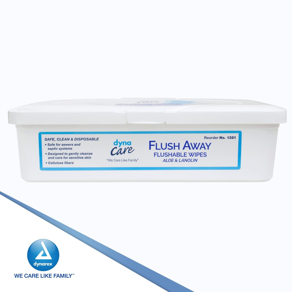 DynaCare Flush Away Flushable Wipes, Aloe & Lanolin, 60 Count Tub - 1314-Pack - LL Medico