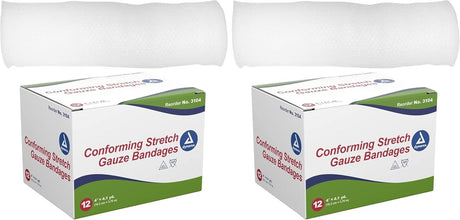 Dynarex Conforming Stretch Gauze Bandages, Non-Sterile, 4" x 4.1 Yard - 3104-Box - LL Medico