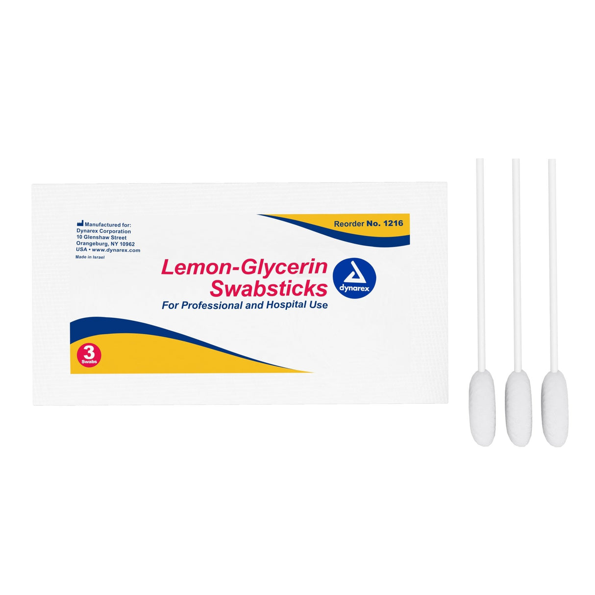 Dynarex Lemon-Glycerin Oral Swabsticks - 1216-Pack - LL Medico