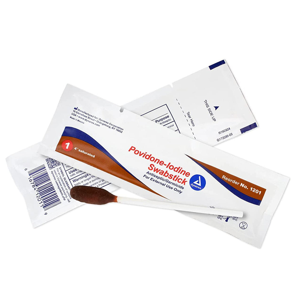 Dynarex Povidone Iodine Impregnated Swabstick - 1201-Single - LL Medico