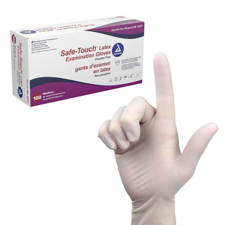 Dynarex Safe-Touch Latex Examination Gloves, Powder-Free, X-Large - 2338-Box - LL Medico