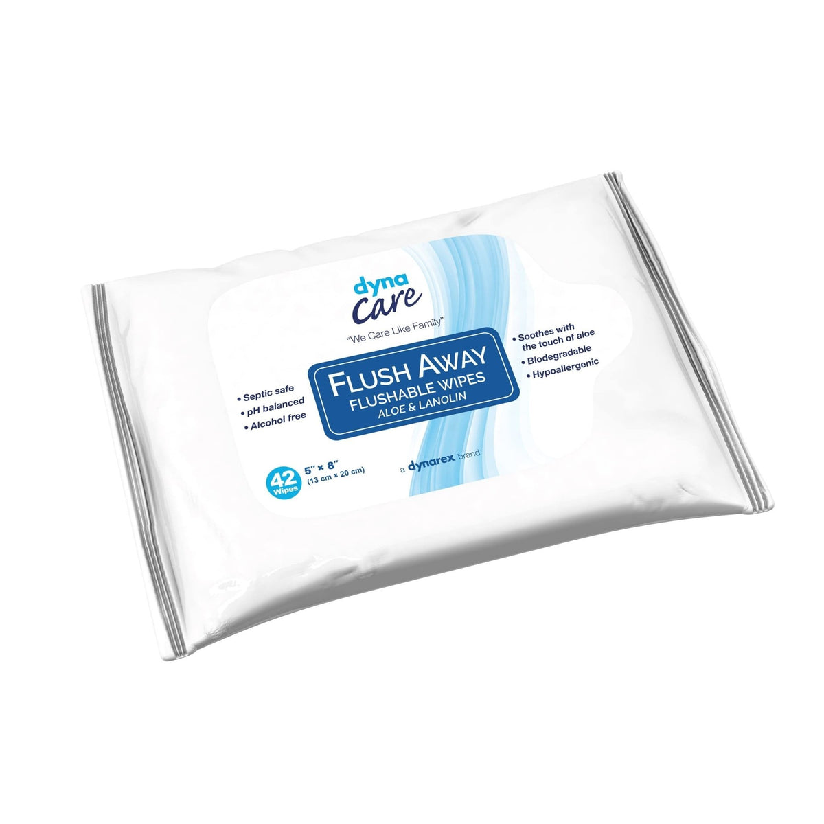 Dynarex Scented Flushable Wipes, Soft Pack, 5" x 8" - 1324-Box - LL Medico