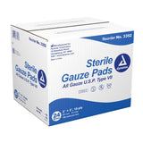 Dynarex Sterile Gauze Pads, 2" x 2", 12-Ply - 3352-Box - LL Medico