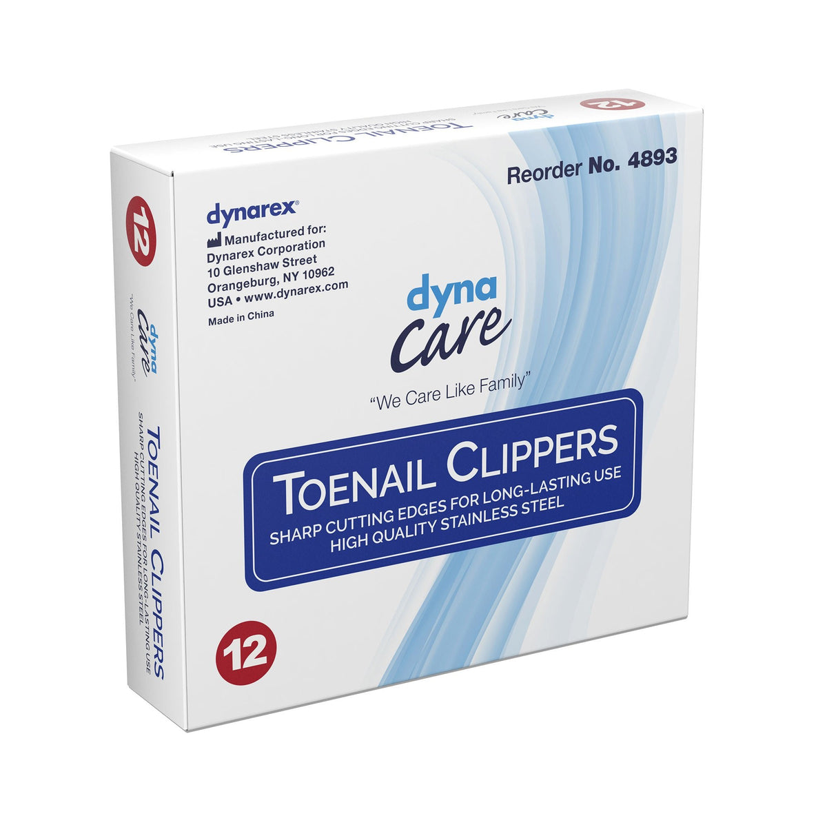 Dynarex Toenail Clippers with Thumb Squeeze Lever - 4893-Single - LL Medico