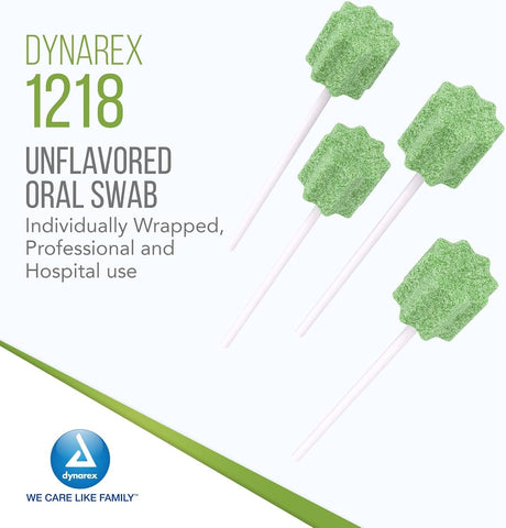Dynarex Unflavored Oral Swabs, Individually Wrapped, Box of 250 - 1218-Box - LL Medico