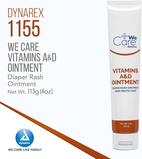 Dynarex We Care Vitamins A&D Ointment, Scented, 4 oz Tube - 1155-Single - LL Medico
