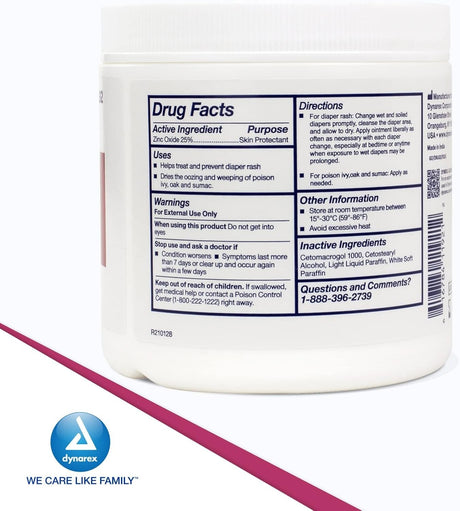 Dynarex We Care Zinc Oxide Ointment Skin Protectant, 15 oz - 1192-Single - LL Medico