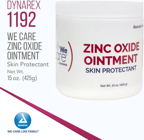 Dynarex We Care Zinc Oxide Ointment Skin Protectant, 15 oz - 1192-Single - LL Medico