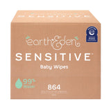 Earth & Eden Sensitive Baby Wipes, 6.7 x 7.7 Inch, 72 per Pack - 10010218-Case - LL Medico
