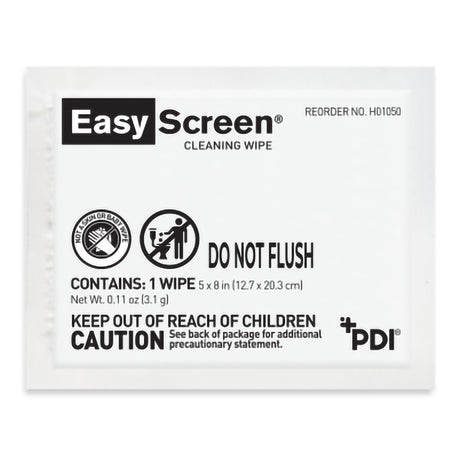 Easy Screen Cleaning Wipe, Premoistened Alcohol Based Surface Cleaner, Individual Packet, Alcohol Scent, Nonsterile, 6" x 9" - H01050-Box - LL Medico
