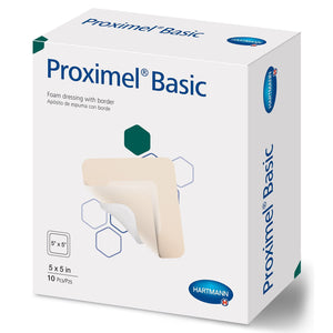 Hartmann Proximel Basic Foam Dressing with Border, Waterproof, Square, Sterile — 5" x 5"