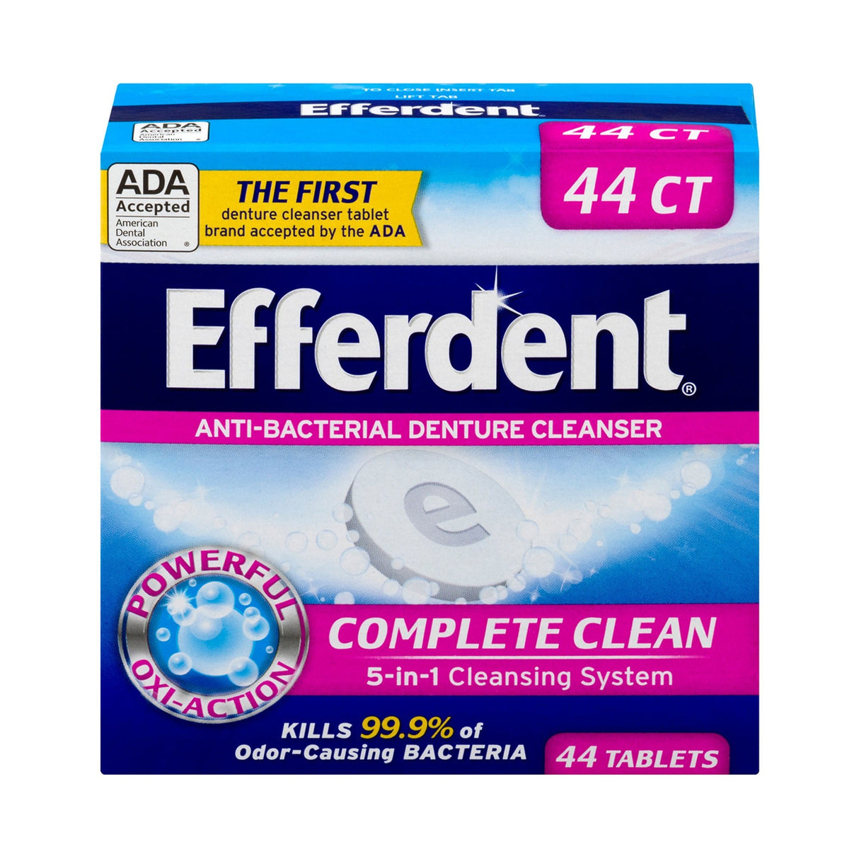 Efferdent Denture Cleaner, 44 Tablets per Box - 81483201586-Box - LL Medico