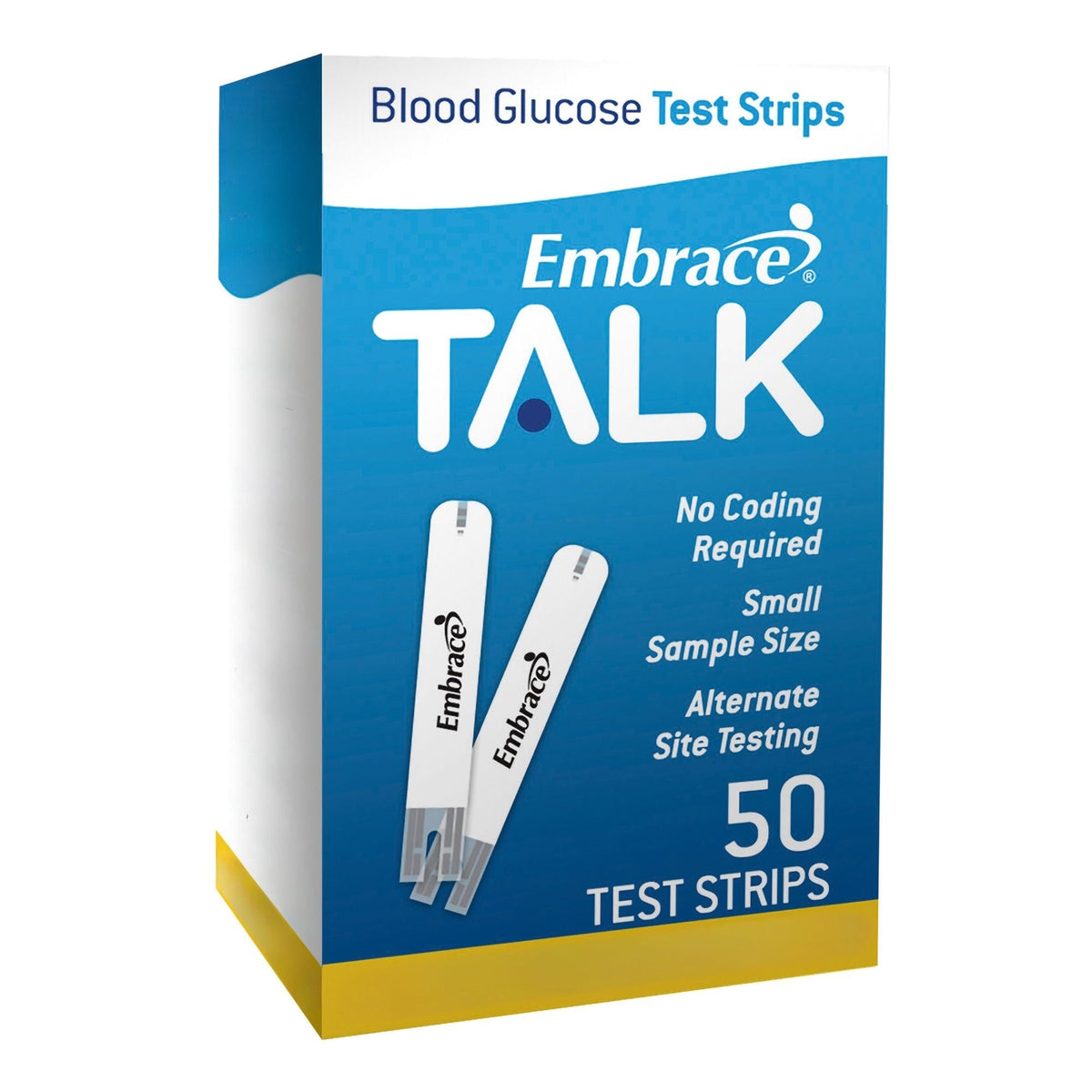 Embrace Talk Blood Glucose Test Strips, 50 Count - APX03AB0303MO-Box - LL Medico