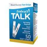 Embrace Talk Blood Glucose Test Strips, 50 Count - APX03AB0303MO-Box - LL Medico