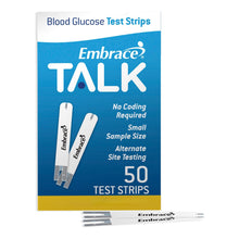 Embrace Talk Blood Glucose Test Strips, 50 Count - APX03AB0303MO-Box - LL Medico