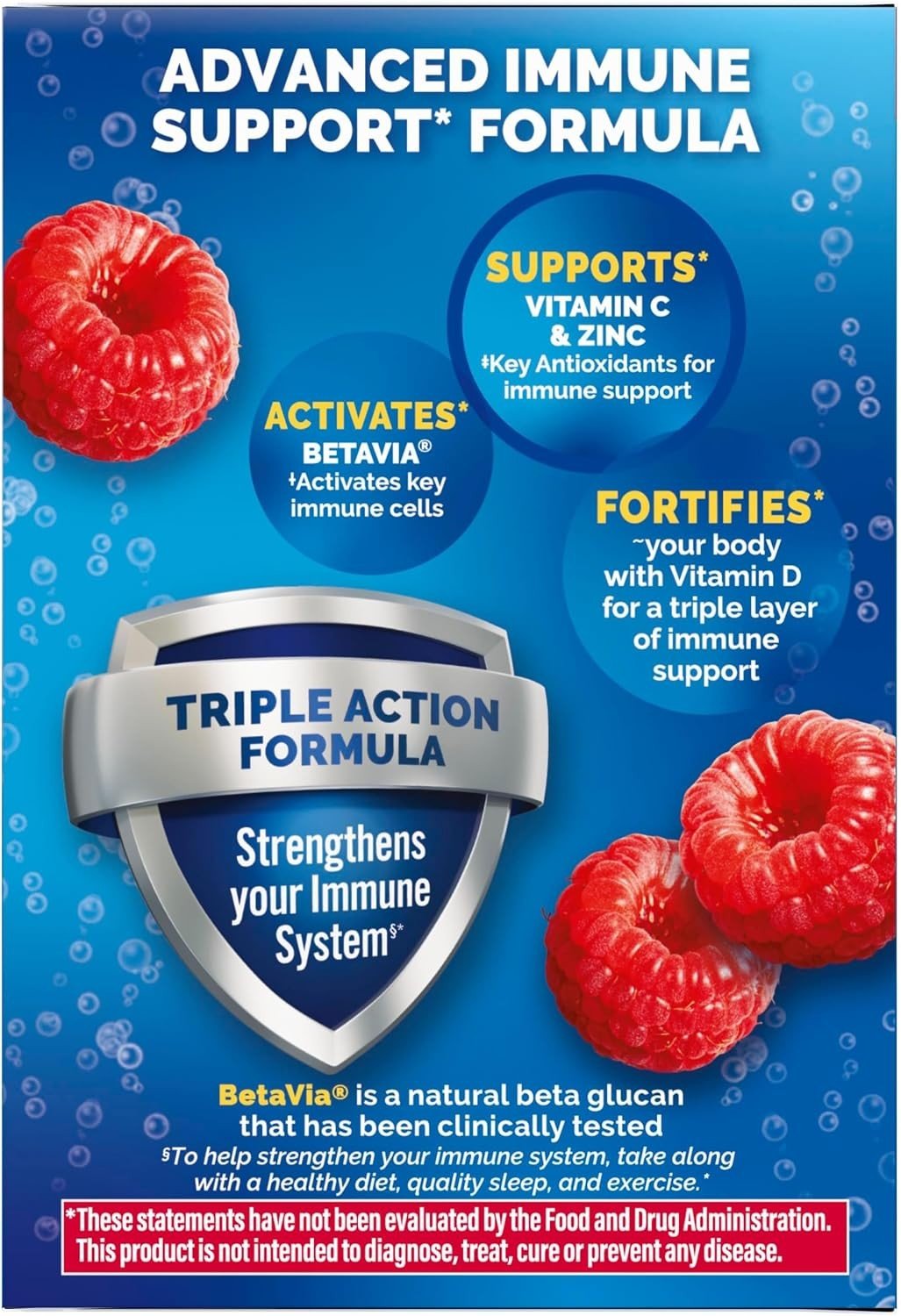 Emergen-C Immune+ Daily Immune Support Powder Packet, Raspberry, 0.30 oz - 07631430201-Box - LL Medico