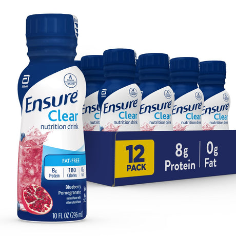 Ensure Clear Nutrition Drink, Blueberry Pomegranate, 10 oz Bottle, CS/12 - 56500-Case - LL Medico