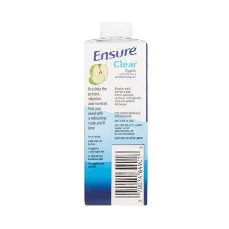 Ensure Clear Therapeutic Nutrition Drink, Apple, 8 oz Carton, CS/24 - 64903-Case - LL Medico