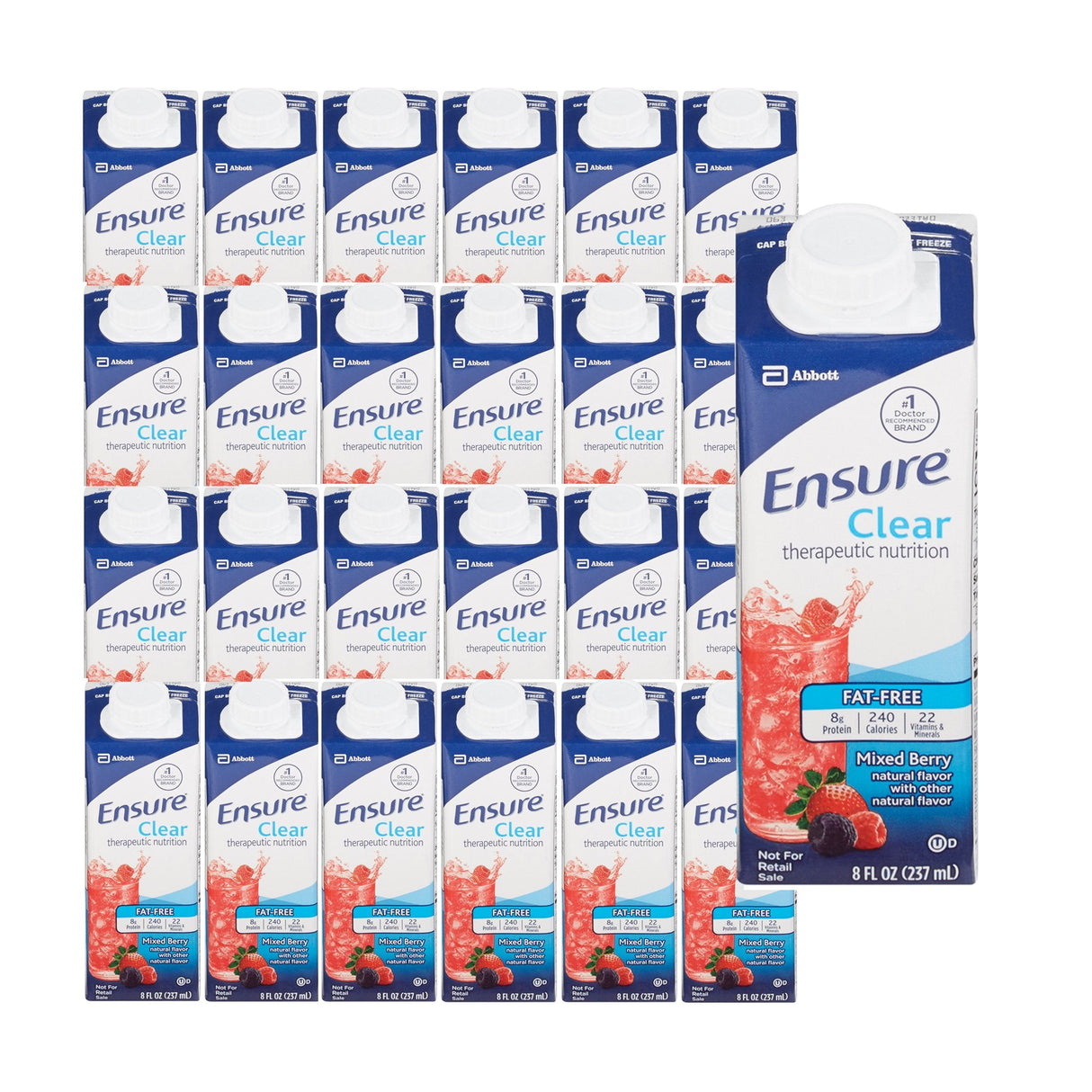 Ensure Clear Therapeutic Nutrition Drink, Mixed Berry, 8 oz Carton, CS/24 - 64900-Case - LL Medico