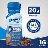 Ensure Enlive Milk Chocolate, 8 oz Bottle, CS/24 - 64283-Case - LL Medico