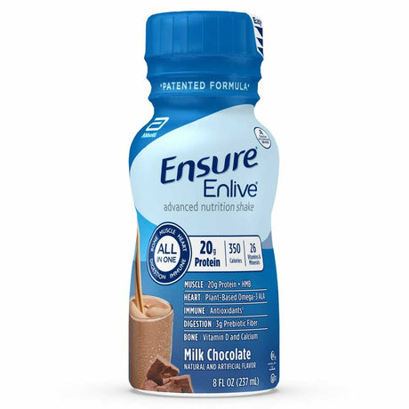 Ensure Enlive Milk Chocolate, 8 oz Bottle, CS/24 - 64283-Case - LL Medico