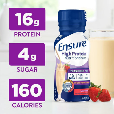 Ensure High Protein Nutrition Shake, Strawberry, 8 oz - 66546-Single - LL Medico