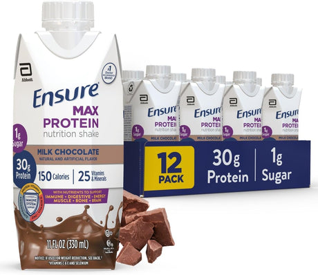 Ensure Max Protein Milk Chocolate, 11 oz Carton, CS/12 - 66899-Case - LL Medico