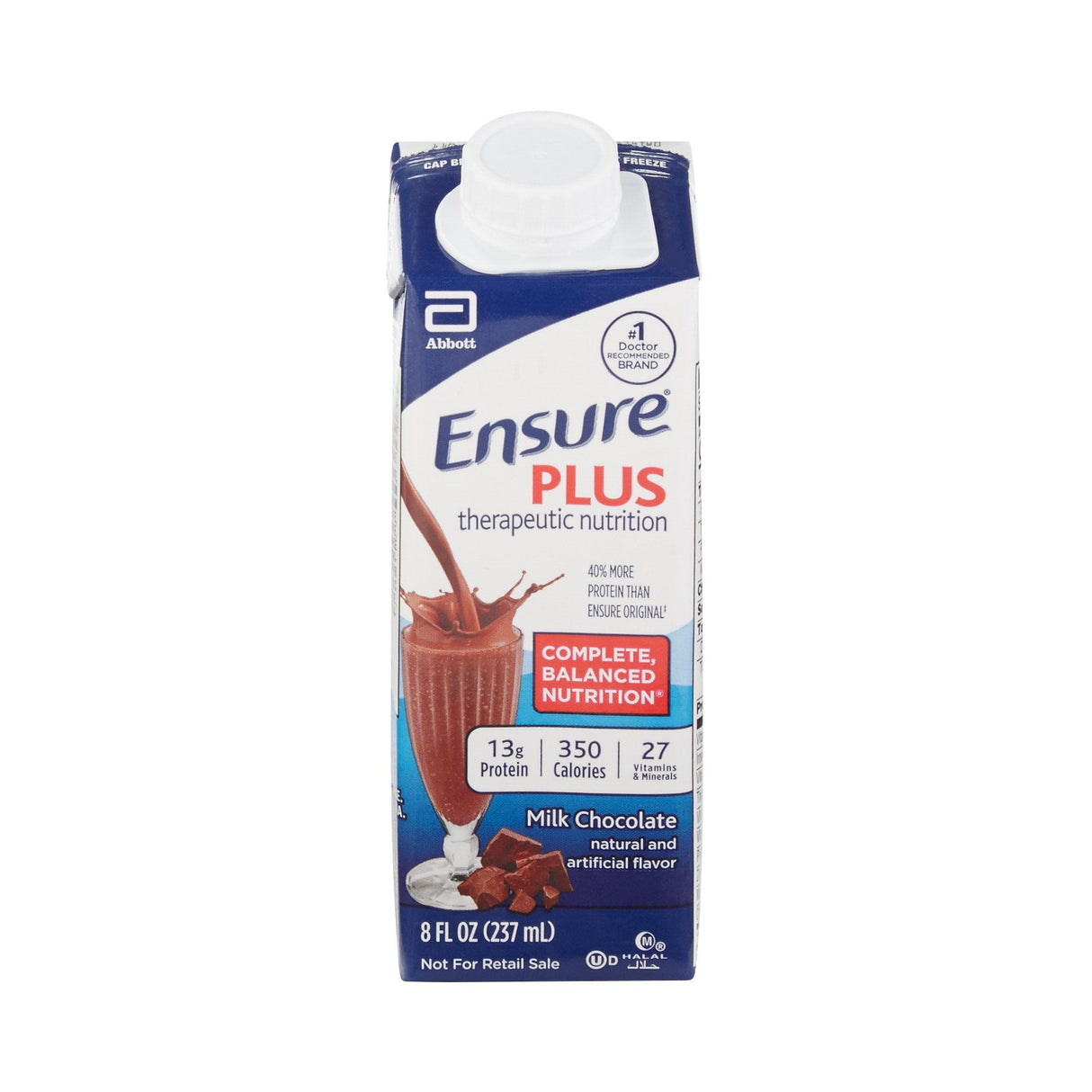 Ensure Plus Therapeutic Nutritional Shake, Chocolate, 8 oz Carton - 64911-Case - LL Medico