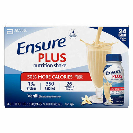 Ensure Plus Therapeutic Nutritional Shake, Vanilla, 8 oz Bottle, CS/24 - 58303-Case - LL Medico