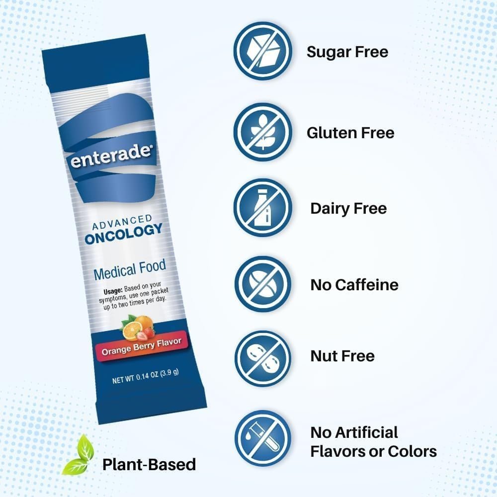 enterade Advanced Oncology Oral Supplement Powder Packets, Orange Berry, 0.13 oz - 20850052516011-Box - LL Medico