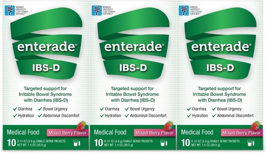enterade IBS-D Oral Supplement Powder, Mixed Berry, 30 Packets - 40850052516008-Box - LL Medico