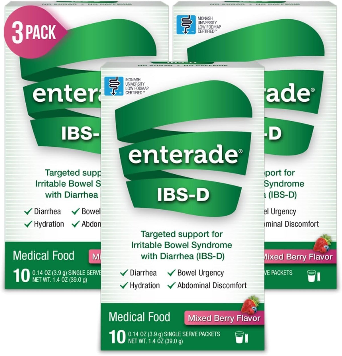 enterade IBS-D Powder Packets, Mixed Berry, 0.14 oz Packet - 20850052516295-Each - LL Medico