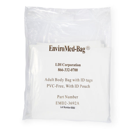 EnviroMed-Bag Post Mortem Bag, One Size Fits Most, 36 x 92", White, Olefin Film, Zipper Closure, Envelope Style, 250 lb Weight Capacity - EMD2-3692A-Single - LL Medico