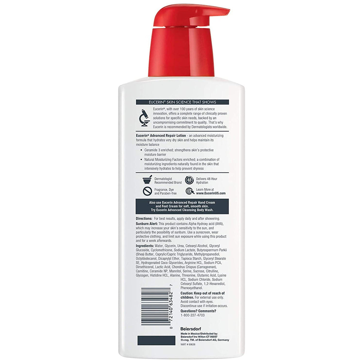 Eucerin Advanced Repair Lotion, 16.9 oz. - 07214063482-Single - LL Medico