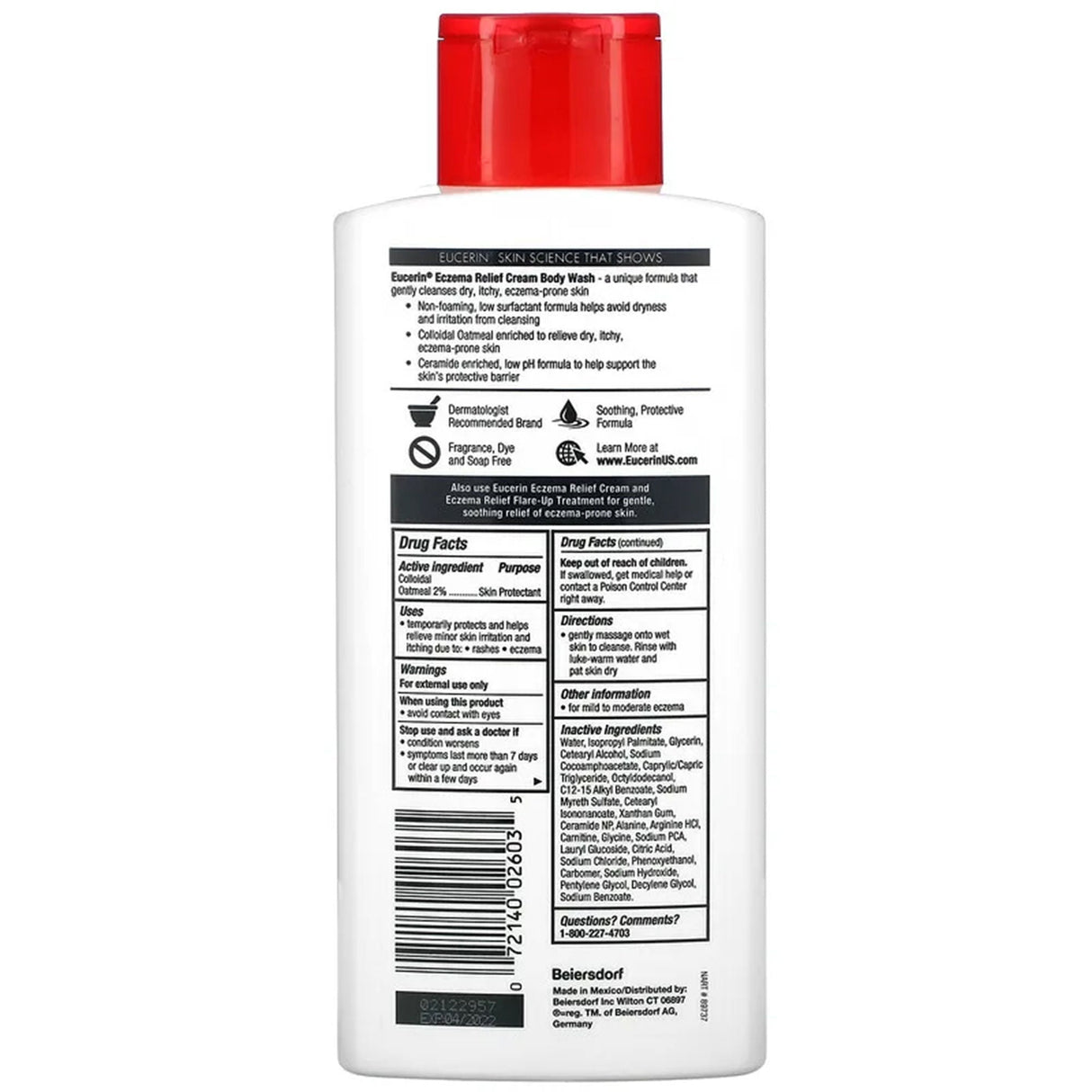 Eucerin Eczema Relief Cream and Body Wash, 13.5 oz. - 07214002603-Single - LL Medico