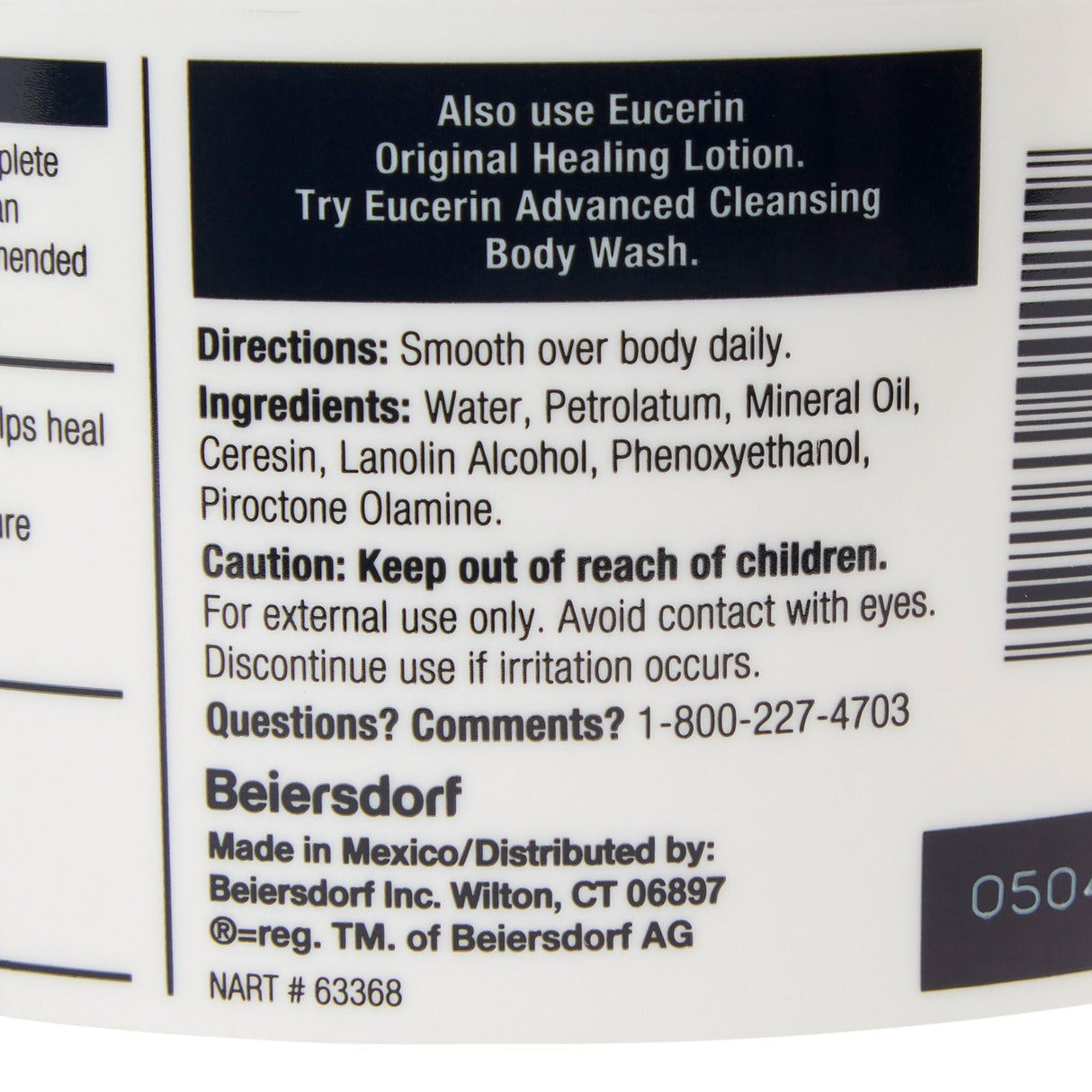 Eucerin Original Healing Moisturizer, 16-ounce Jar - 72140000021-Single - LL Medico