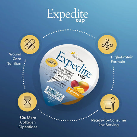 Expedite Concentrated Collagen Tropical Fruit Flavor, 2 oz Cup - 18803-Case - LL Medico
