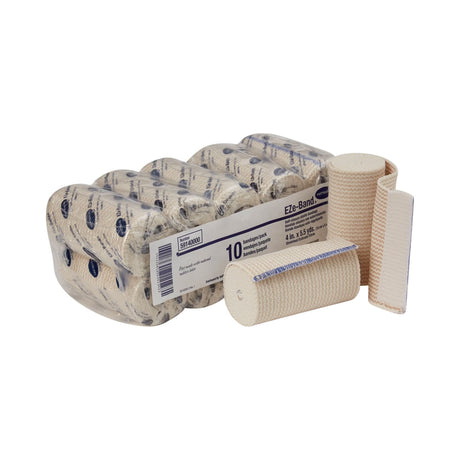 EZe-Band LF Elastic Bandage, Double Hook and Loop Closure, Tan, Elastic, Non-Sterile, Standard Compression, 4" x 5.5' - 59140000-Single - LL Medico