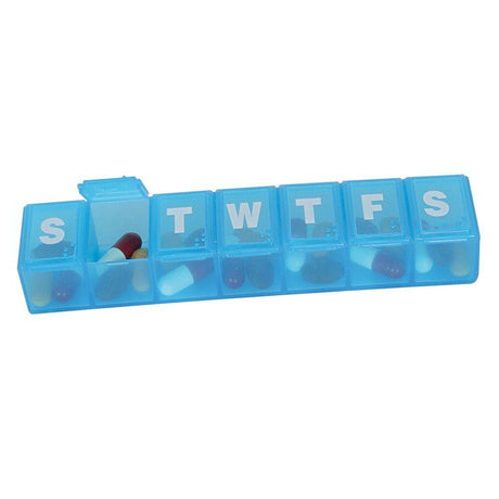 EZY Dose Classic Weekly Pill Organizer, 7 Day, Large Compartments, 1" x 1.25" x 6" - 02571567006-Single - LL Medico