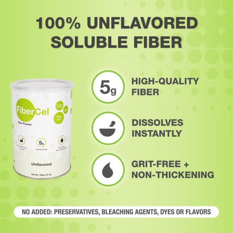 FiberCel Fiber Powder, Unflavored, 12 oz - GH-13-Single - LL Medico
