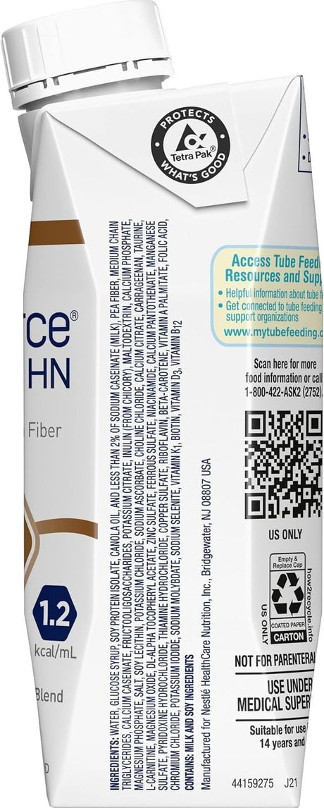 Fibersource HN Tube Feeding Formula, Unflavored, 250 mL - 10043900185504-Case - LL Medico